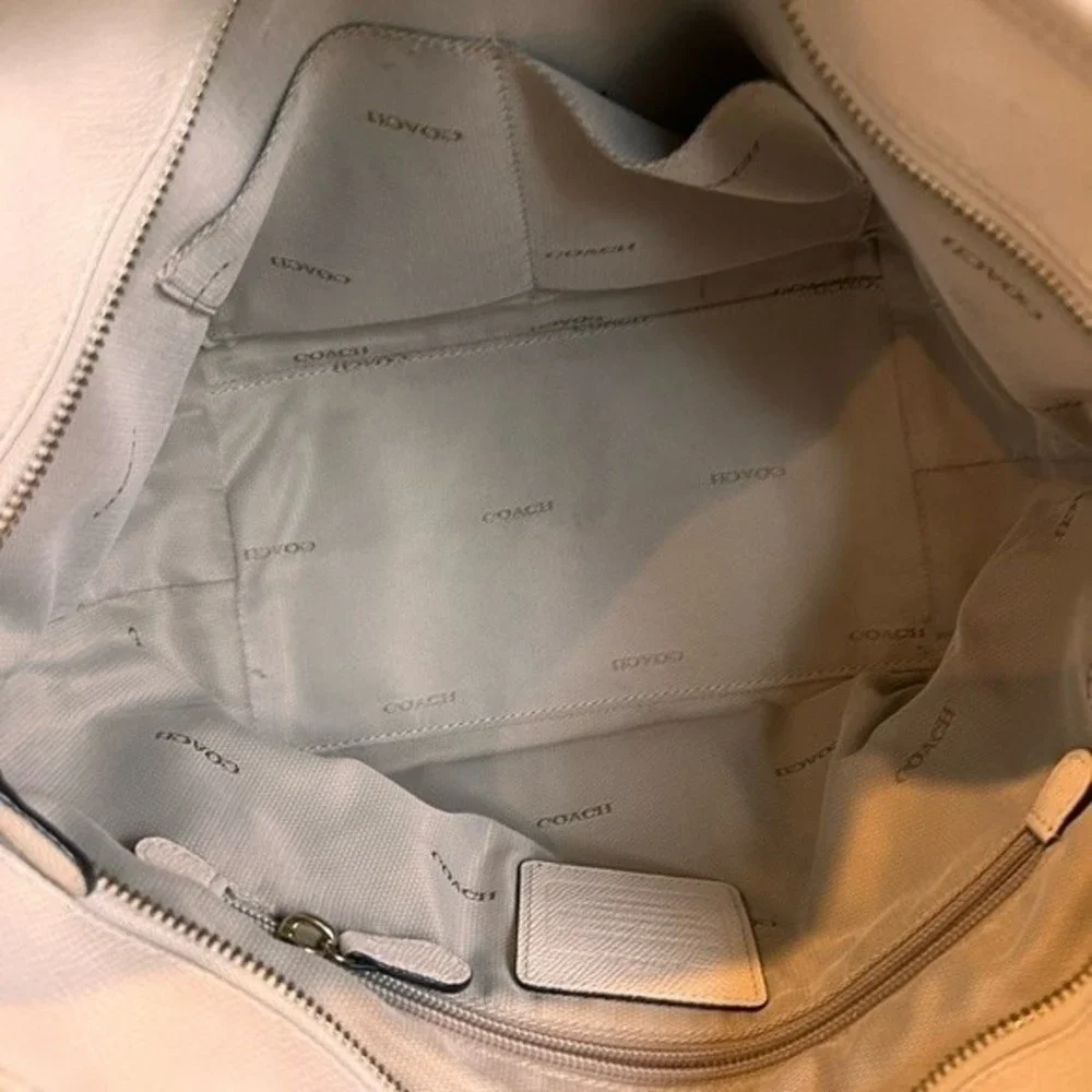 Coach Beige Leather Tote Bag